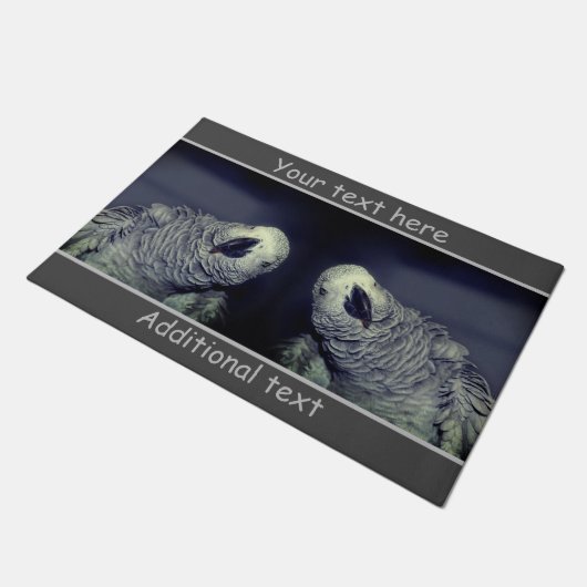 アフリカ産のオウムかわいいパーソナライズされた鳥 ドアマット (アングル)