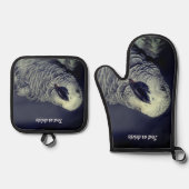 アフリカ産のオウムかわいいパーソナライズされた鳥 鍋つかみ&鍋敷きセット (正面)