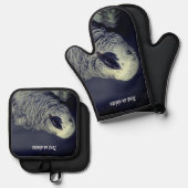 アフリカ産のオウムかわいいパーソナライズされた鳥 鍋つかみ&鍋敷きセット (正面/裏面)