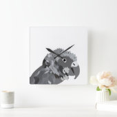 アフリカ産のオウム スクエア壁時計 (ホーム)