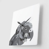 アフリカ産のオウム スクエア壁時計 (傾斜)