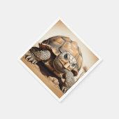 アフリカ産のカメ スタンダードカクテルナプキン (角)