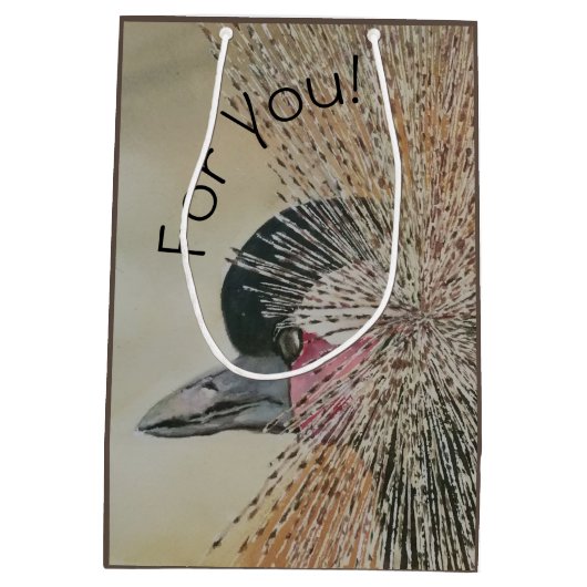 アフリカ産のクラウンクレーン ミディアムペーパーバッグ (裏面)