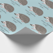 アフリカ産のハリネズミ柄とカスタム文字 ラッピングペーパー (角)