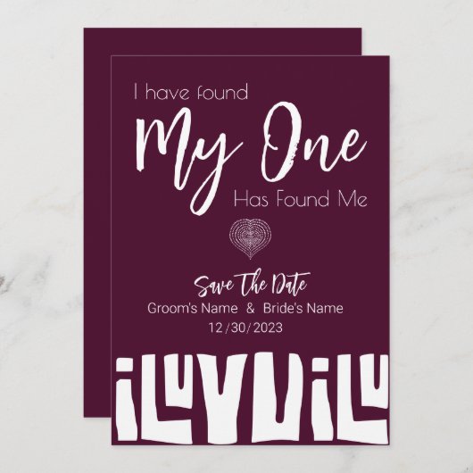 アフリカ産のブルゴーニュ結婚ワイン セーブザデート (正面/裏面)