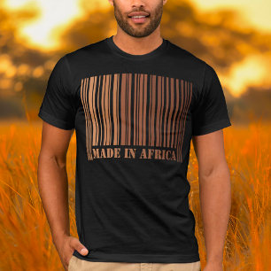 アフリカ産のメラニン・バーコードデザイン Tシャツ