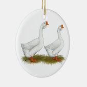 アフリカ産の白ガチョウ セラミックオーナメント (右)