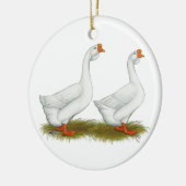 アフリカ産の白ガチョウ セラミックオーナメント (左)