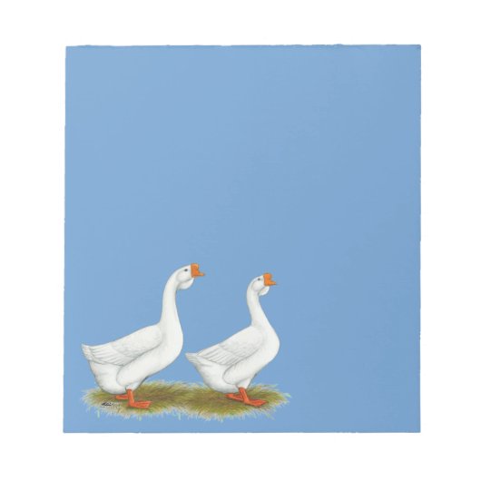 アフリカ産の白ガチョウ ノートパッド (正面)