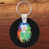 アフリカ産の美しいライオン猫グラフィック キーホルダー (正面)