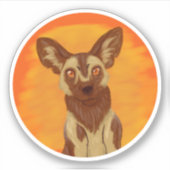 アフリカ産の野犬 シール (正面)