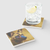 アフリカ産の野犬 ストーンコースター (横)