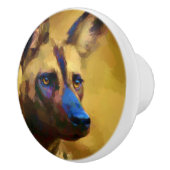 アフリカ産の野犬 セラミックノブ (右)