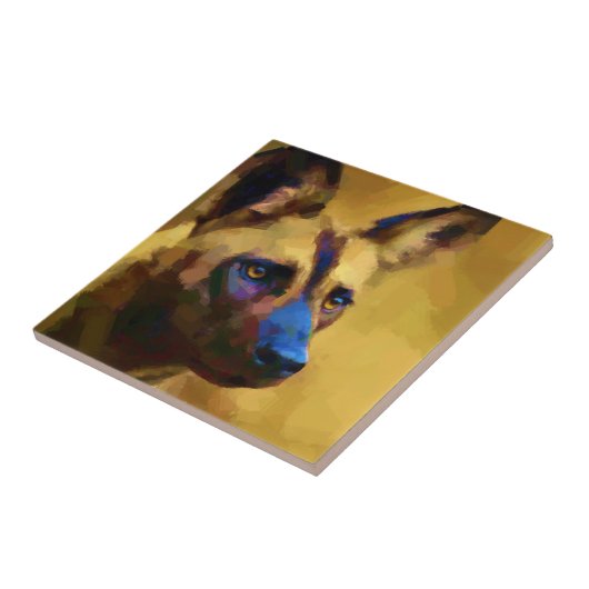 アフリカ産の野犬 タイル (側面)