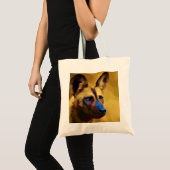 アフリカ産の野犬 トートバッグ (正面(商品))