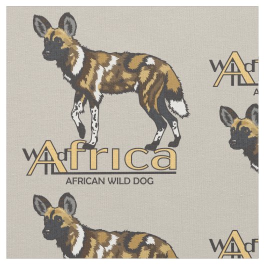 アフリカ産の野犬 ファブリック (クローズアップ)