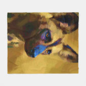 アフリカ産の野犬 フリースブランケット (正面(横))