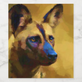 アフリカ産の野犬 ワインラベル (シングルラベル)