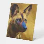 アフリカ産の野犬 台座サイン (正面)