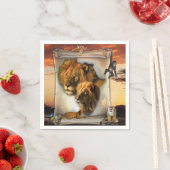 アフリカ産の野生動物ライオン スタンダードカクテルナプキン (インサイチュ)