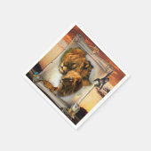 アフリカ産の野生動物ライオン スタンダードカクテルナプキン (角)