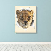 アフリカ産の雌ライオン キャンバスプリント (インサイチュ (ウッドフロア))