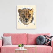 アフリカ産の雌ライオン キャンバスプリント (インサイチュ (リビング))