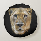 アフリカ産の雌ライオン ラウンドクッション (裏面)