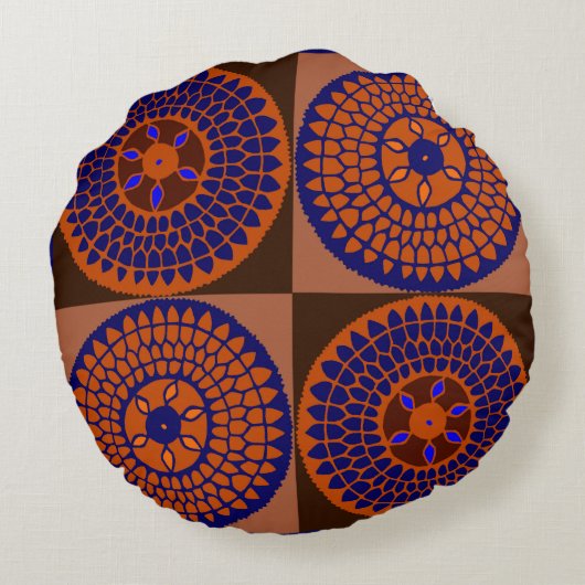 アフリカ産ひまわりバスケット ラウンドクッション (裏面)