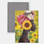 アフリカ産ひまわり マグネット (正面/裏面)