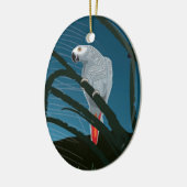 アフリカ産オウムのクリスマスツリーオーナメント セラミックオーナメント (左)