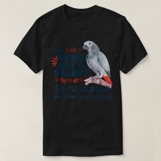 アフリカ産オウム Tシャツ (デザイン正面)