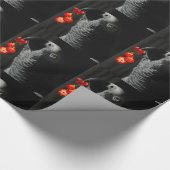 アフリカ産グレイのオウムのクリスマス ラッピングペーパー (角)