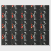 アフリカ産グレイのオウムのクリスマス ラッピングペーパー (フラット)