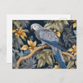 アフリカ産グレイの熱帯性葉 ポストカード (正面/裏面)