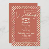 アフリカ産サケ結婚のオレンジ 招待状 (正面/裏面)