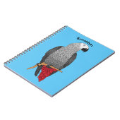 アフリカ産灰色オウムイラストレーション ノートブック (左側)