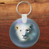 アフリカ白ライオンブルーアイズ キーホルダー (正面)