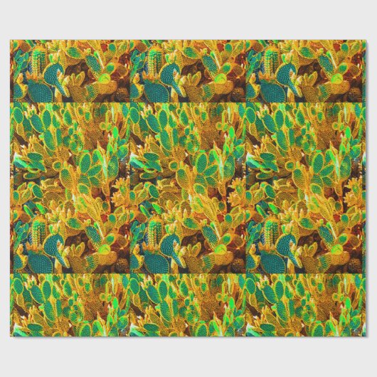 アフリカ砂漠のサボテンの植物とげのある梨 ラッピングペーパー (フラット)