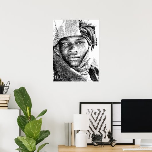 アフリカ砂漠の少年 ポスター (ホームオフィス)