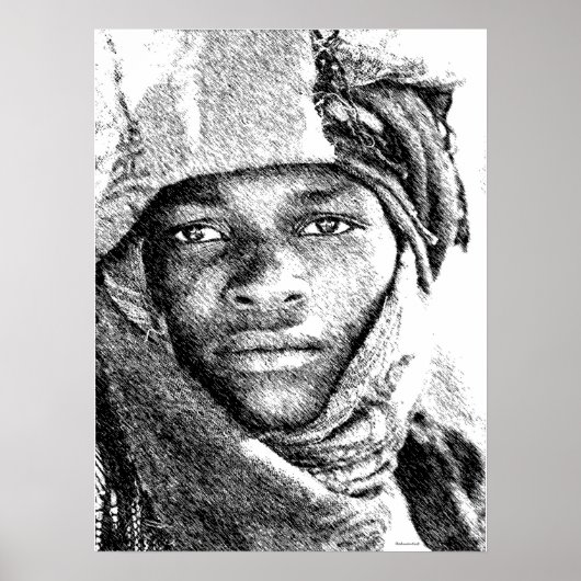 アフリカ砂漠の少年 ポスター (正面)