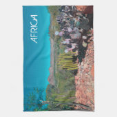 アフリカ砂漠の風景自然サボテン植物 キッチンタオル (縦)