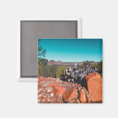 アフリカ砂漠の風景自然サボテン植物 マグネット (正面/裏面)