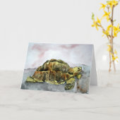 アフリカ砂漠亀甲ガメガメグリーティングカード カード (黄色い花)