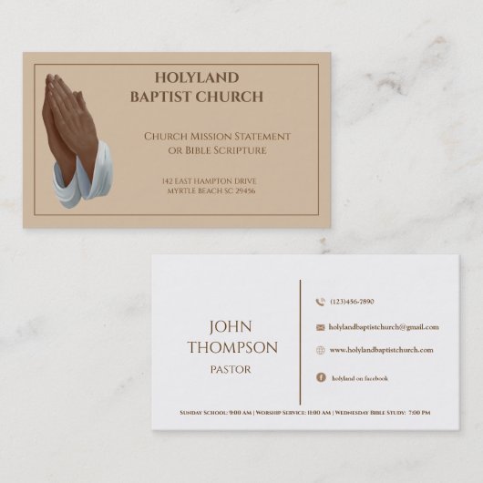 アフリカ祈アメリカ人手教会 名刺 (正面/裏面)