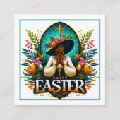 アフリカ祈系アメリカ人女性の宗教復活祭 エンクロージャーカード (正面)