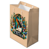 アフリカ祈系アメリカ人女性の宗教復活祭 ミディアムペーパーバッグ (裏面アングル)