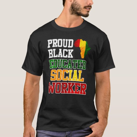 アフリカ私は誇りを持った社会人で教育を受けた Tシャツ (正面)