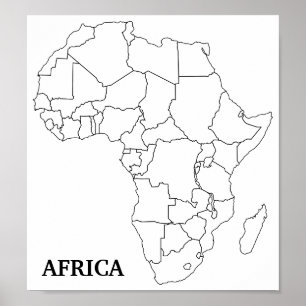 アフリカ空白のの地図 ポスター