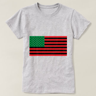 アフリカ米国国旗(文字追加オプション付き) Tシャツ
